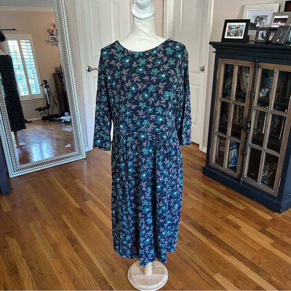 Seasalt Cornwall Floral 3/4 Sleeve Midi Dress in Women’s Med - Picture 1 of 7